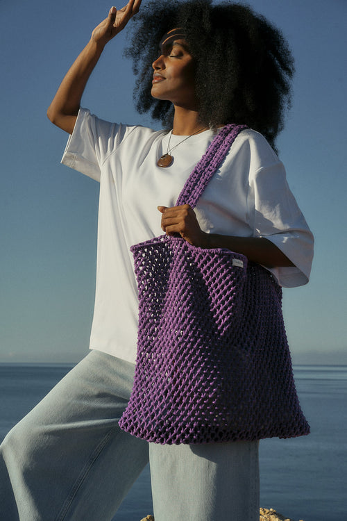 Macrame Mom Bag | Violet