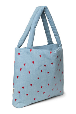 Denim Mom Bag | Blue Hearts