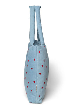 Denim Mom Bag | Blue Hearts