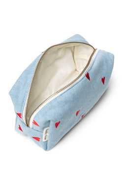 Denim Pouch | Blue Hearts