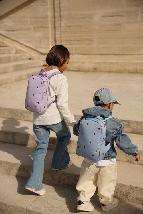 Puffy Mini Backpack | Purple Hearts