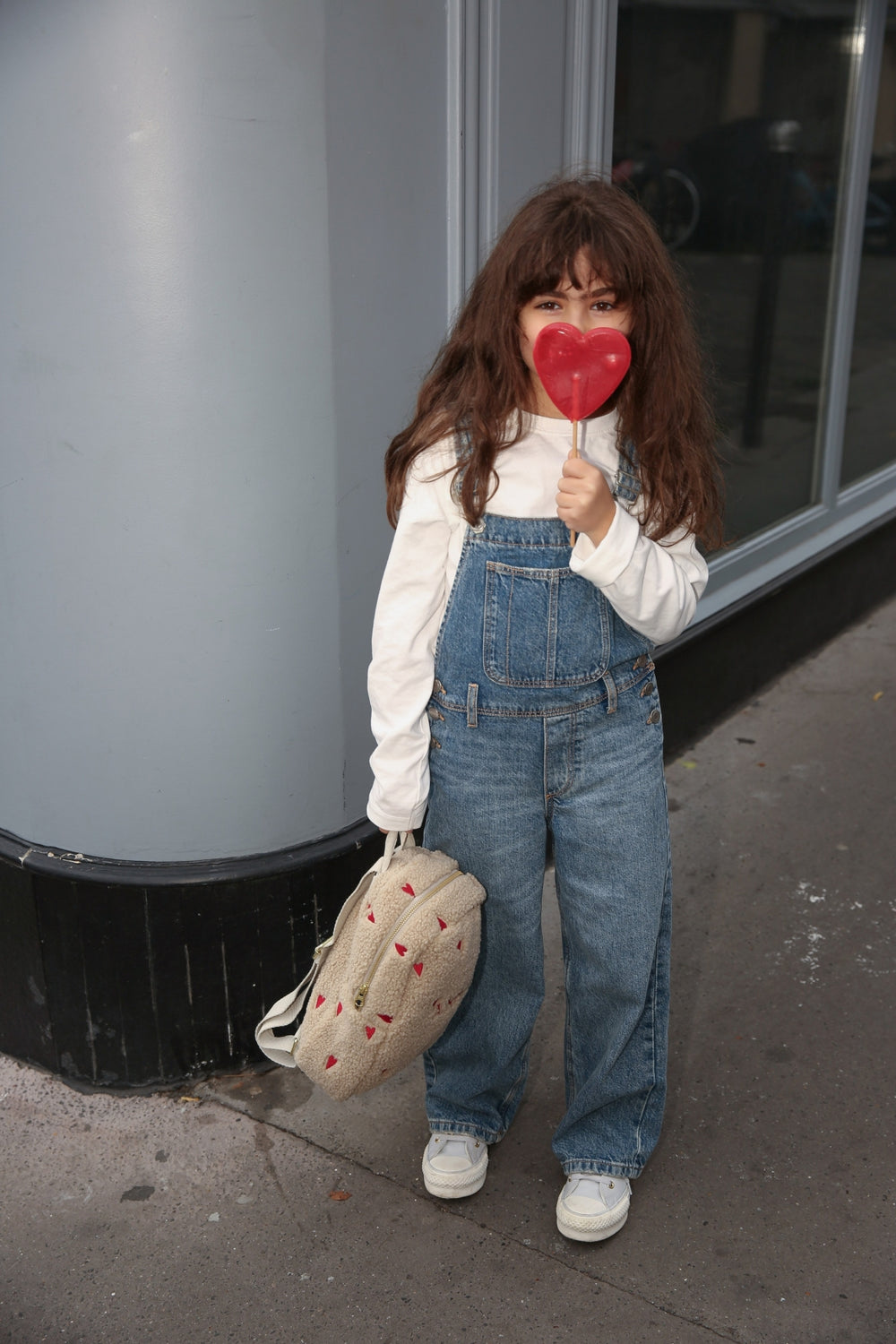 Teddy Mini Backpack | Ecru Hearts