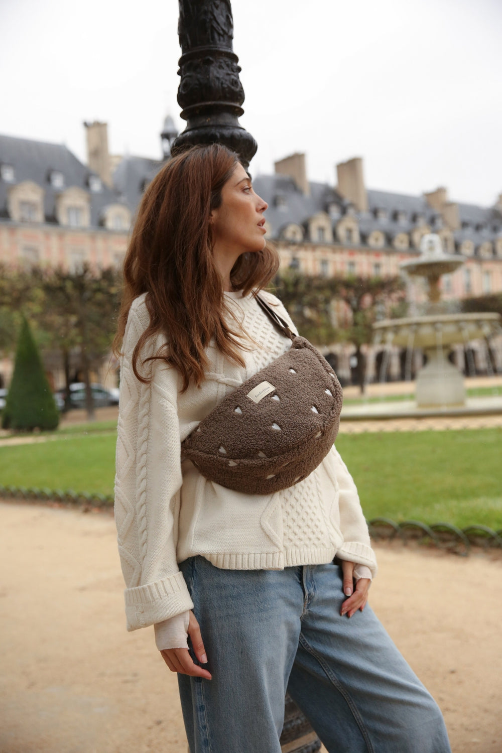 Teddy Adult Fanny Pack | Brown Hearts