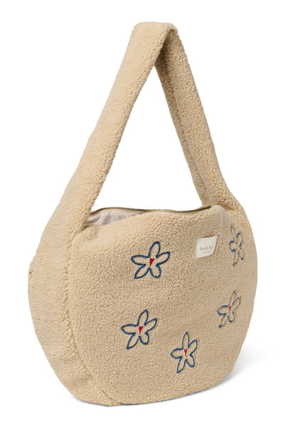 Teddy Cross Body Bag | Ecru Flower Heart