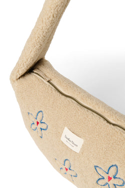 Teddy Mini Cross Body Bag | Ecru Flower Heart