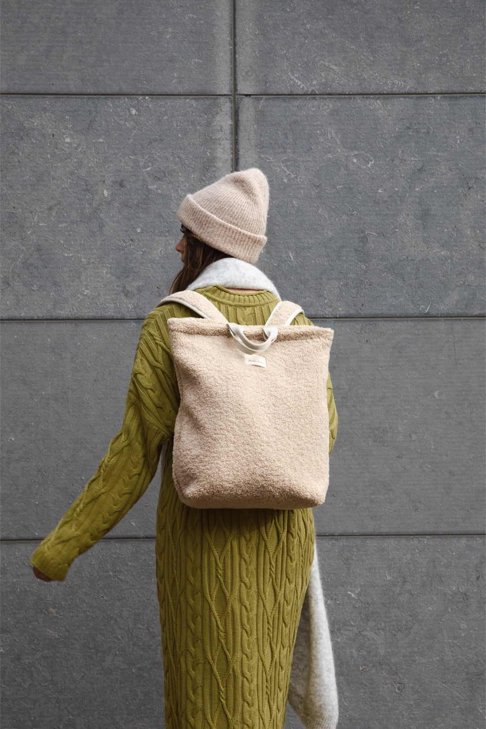 Teddy Adult Backpack | Ecru