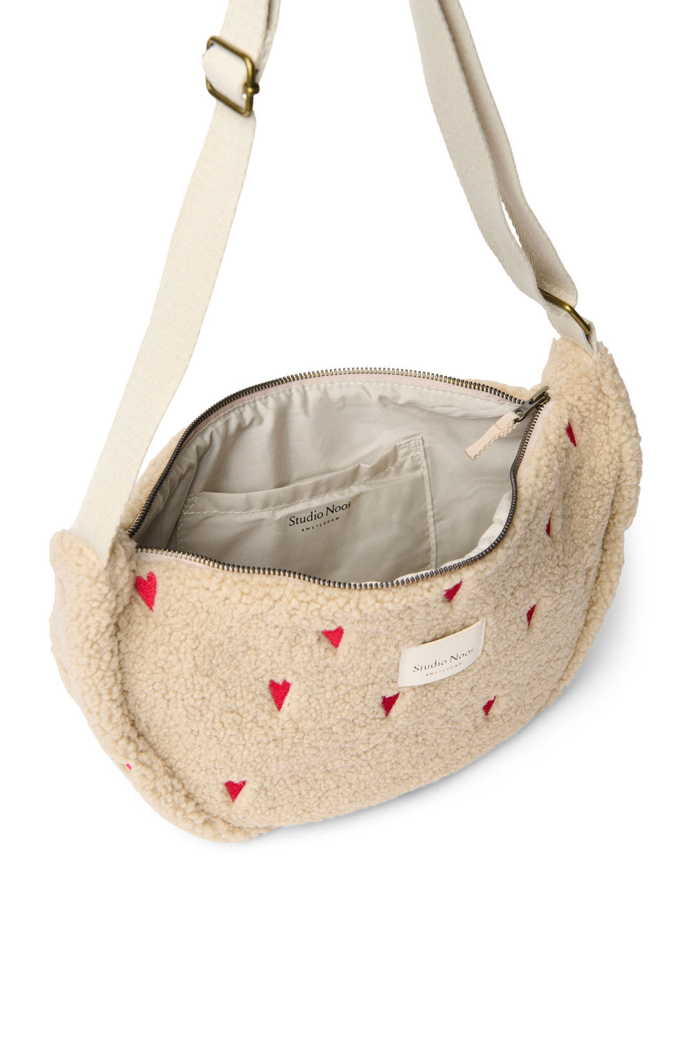 Ecru Teddy Hearts Adult Fannypack