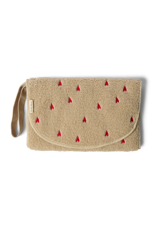 Teddy Hearts Changing Mat | Ecru Hearts