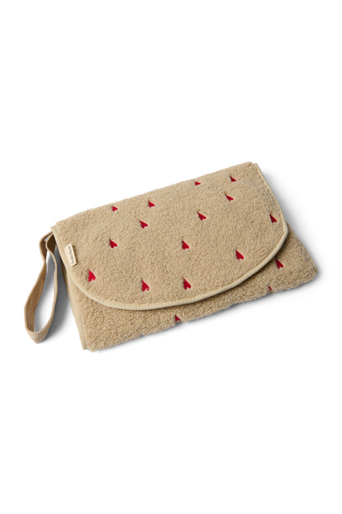 Teddy Hearts Changing Mat | Ecru Hearts