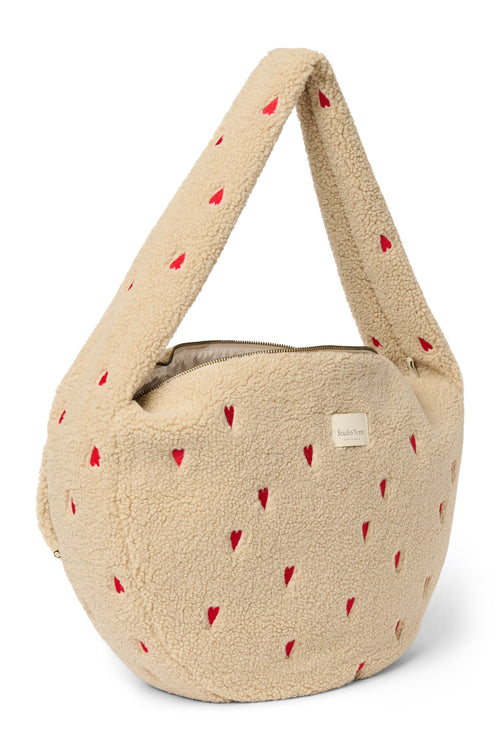 Teddy Crossbody Tas | Ecru Hearts