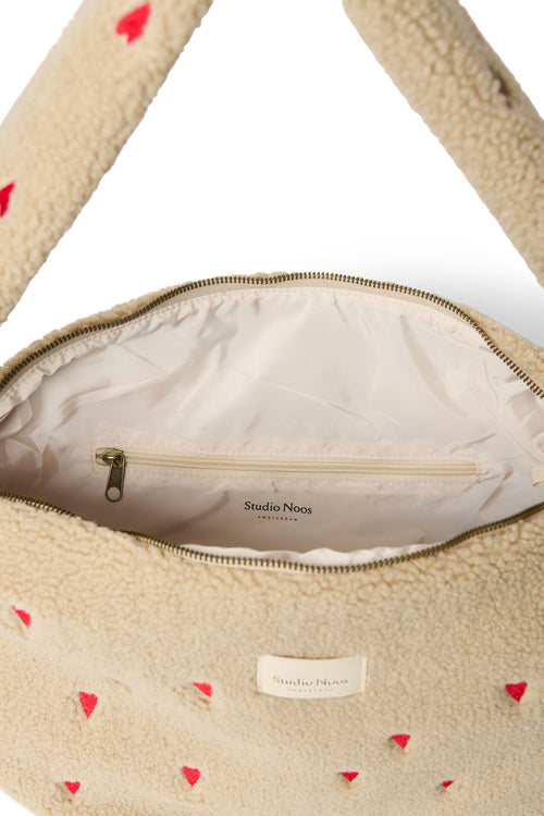 Teddy Crossbody Tas | Ecru Hearts