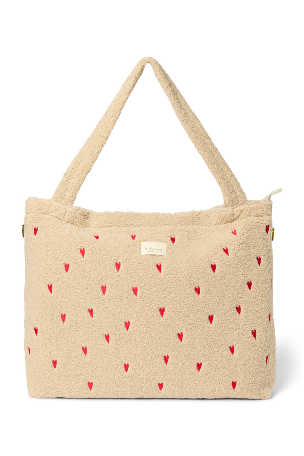 Teddy Diaper Bag | Ecru Hearts