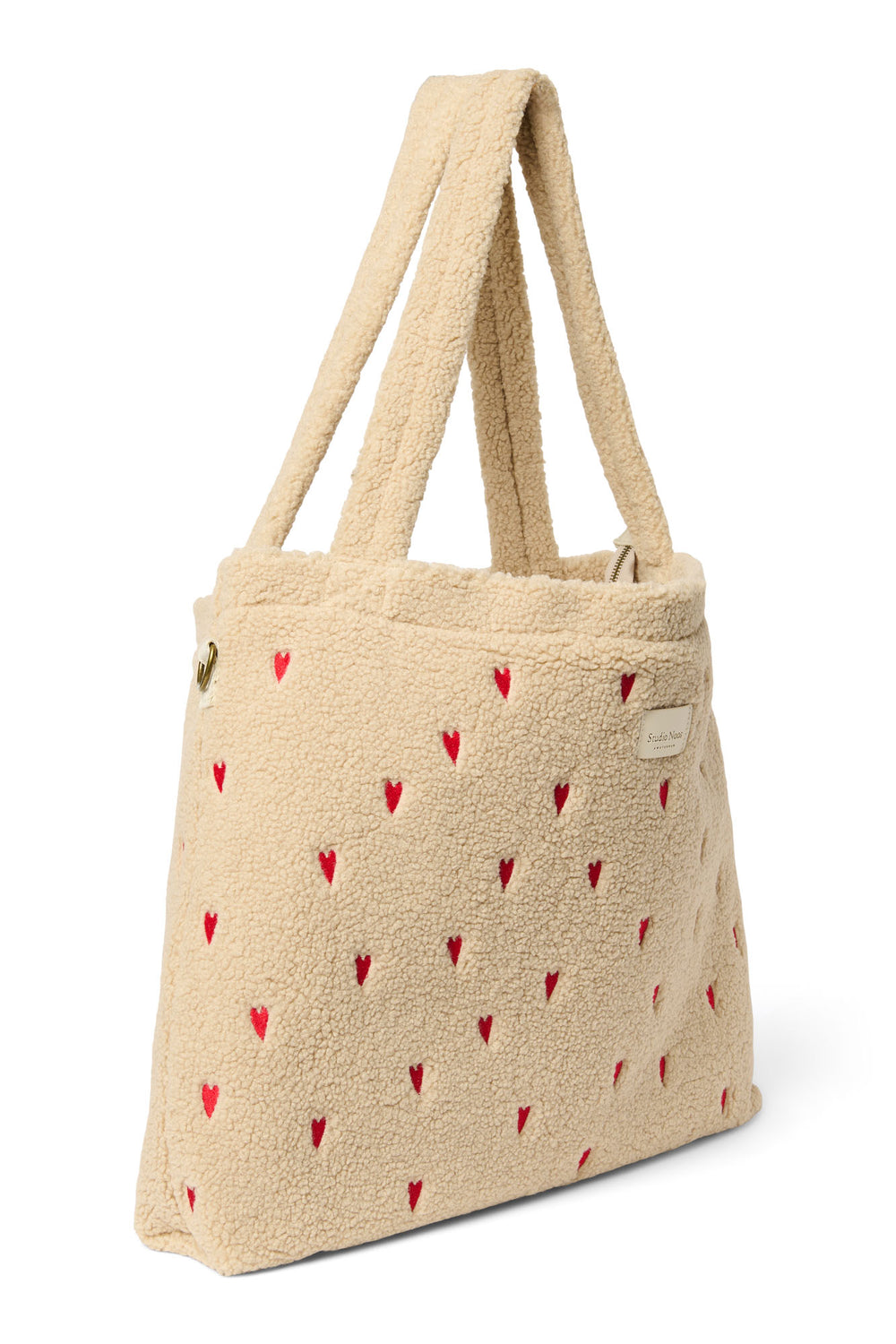 Teddy Diaper Bag | Ecru Hearts