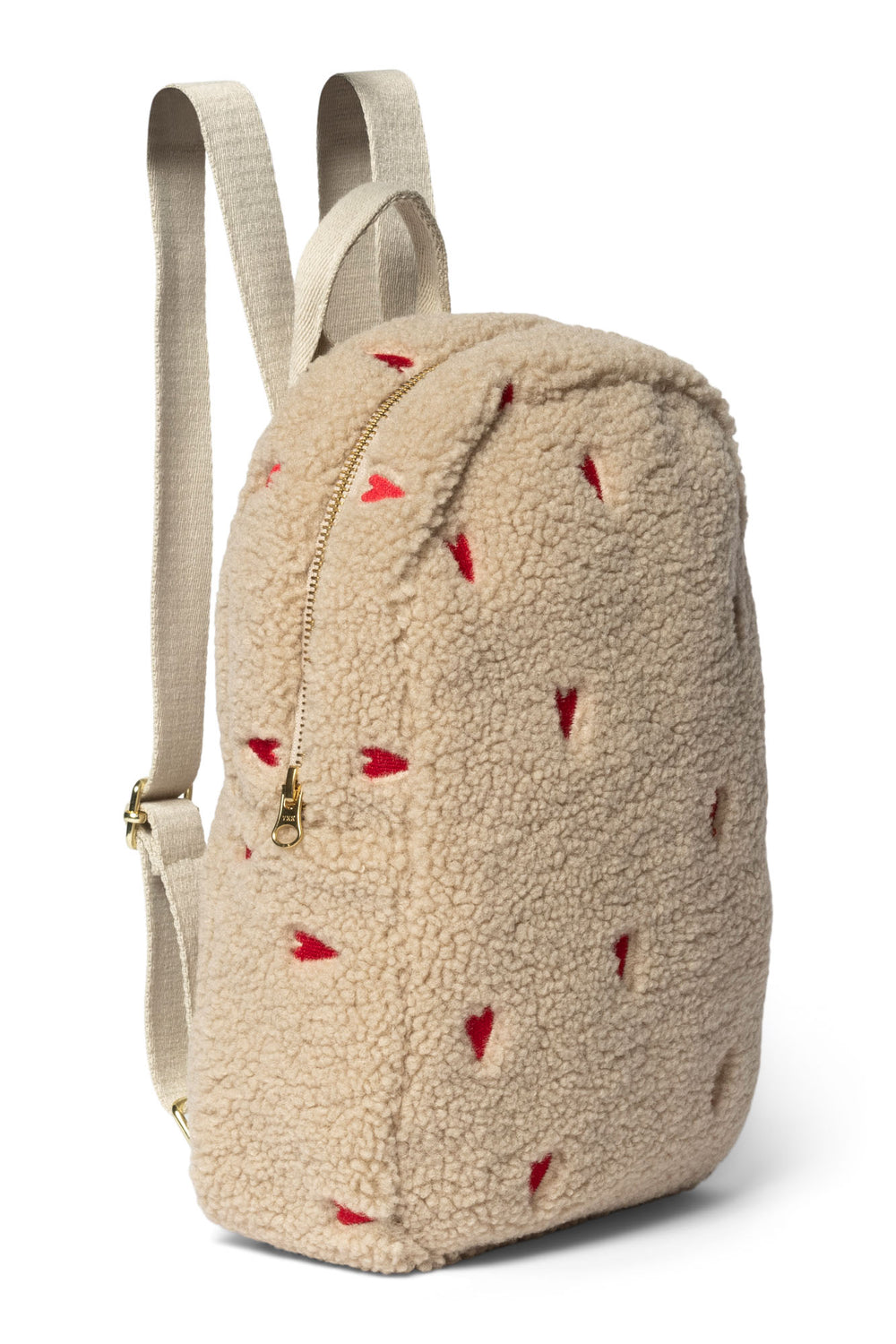 Teddy Mini Rugzak | Ecru Hearts