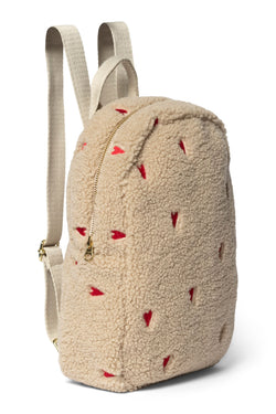 Teddy Hearts Mini Backpack | Ecru Hearts