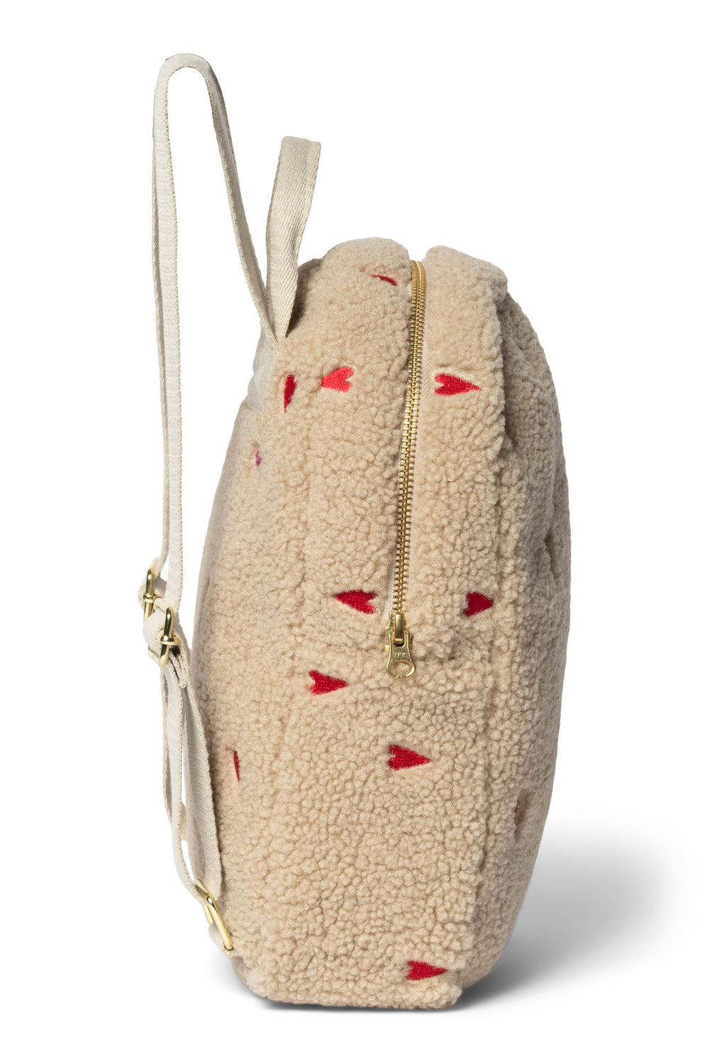Teddy Mini Backpack | Ecru Hearts