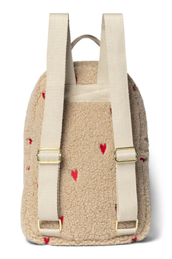 Teddy Hearts Mini Backpack | Ecru Hearts