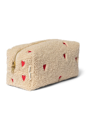 Teddy Pouch | Ecru Hearts