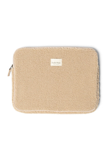 Teddy Laptop Sleeve 15 Inch | Ecru