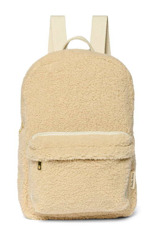 Teddy Midi-Rucksack Mit Fronttasche | Ecru