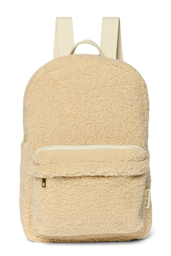 Teddy Midi Backpack Front Pocket | Ecru