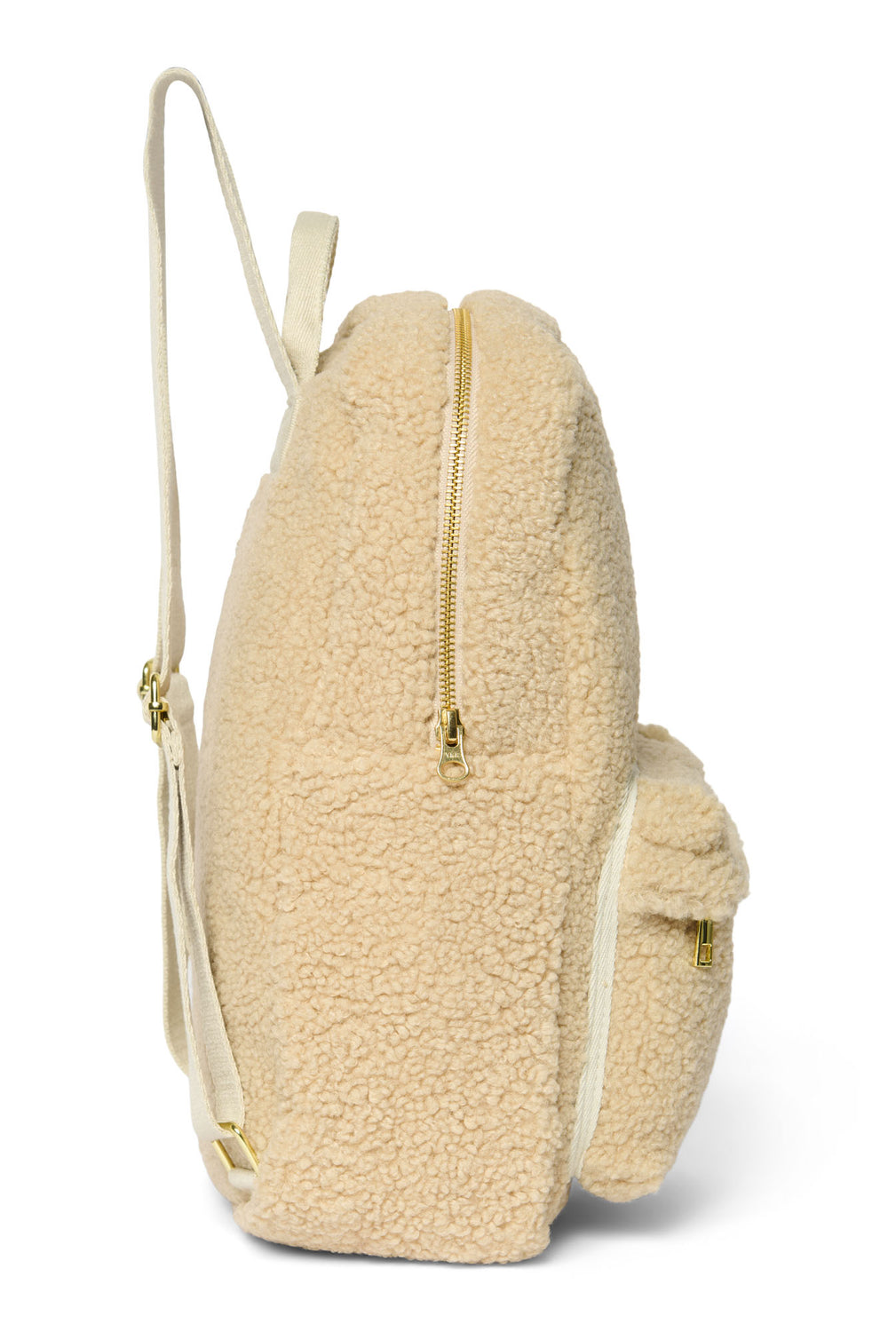 Teddy Midi Backpack Front Pocket | Ecru