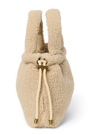 Teddy Mini Drawstring Handtas | Ecru