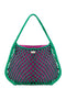 Purple-Green Reversible Insert | Green Macramé Mom Bag with