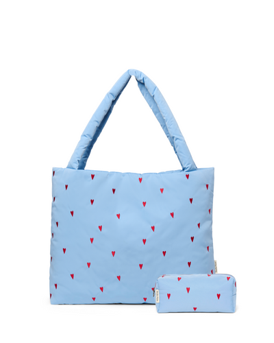 Classic Puffy Gift Set | Light Blue Hearts