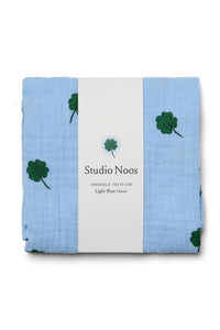 Light Blue Clover Swaddle Print Medium