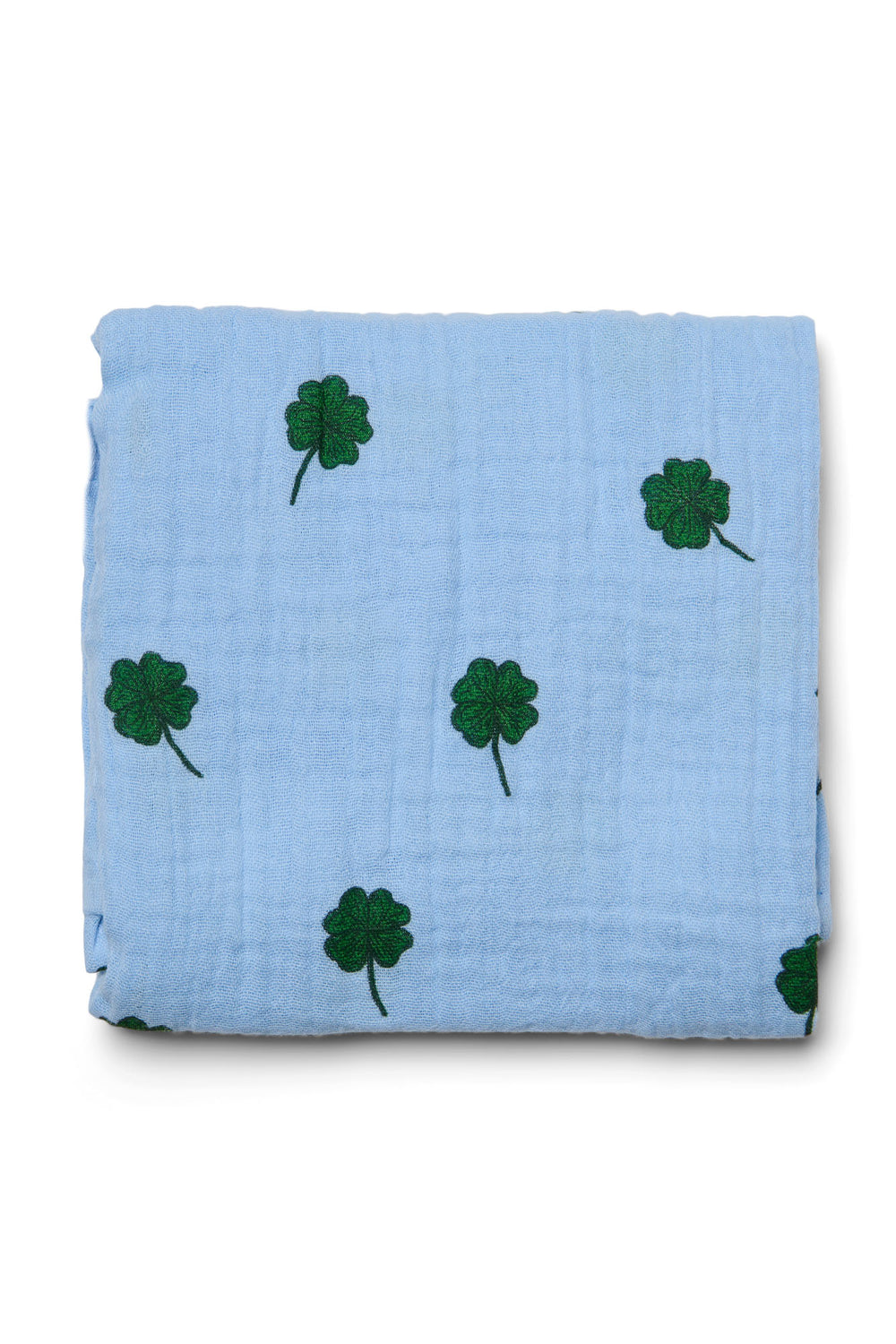 Lichtblauwe Hydrofiele Doek Met Klavertjes – Medium