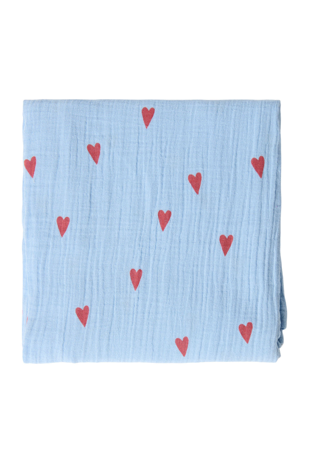 Swaddle Print Large | Light Blue Hearts