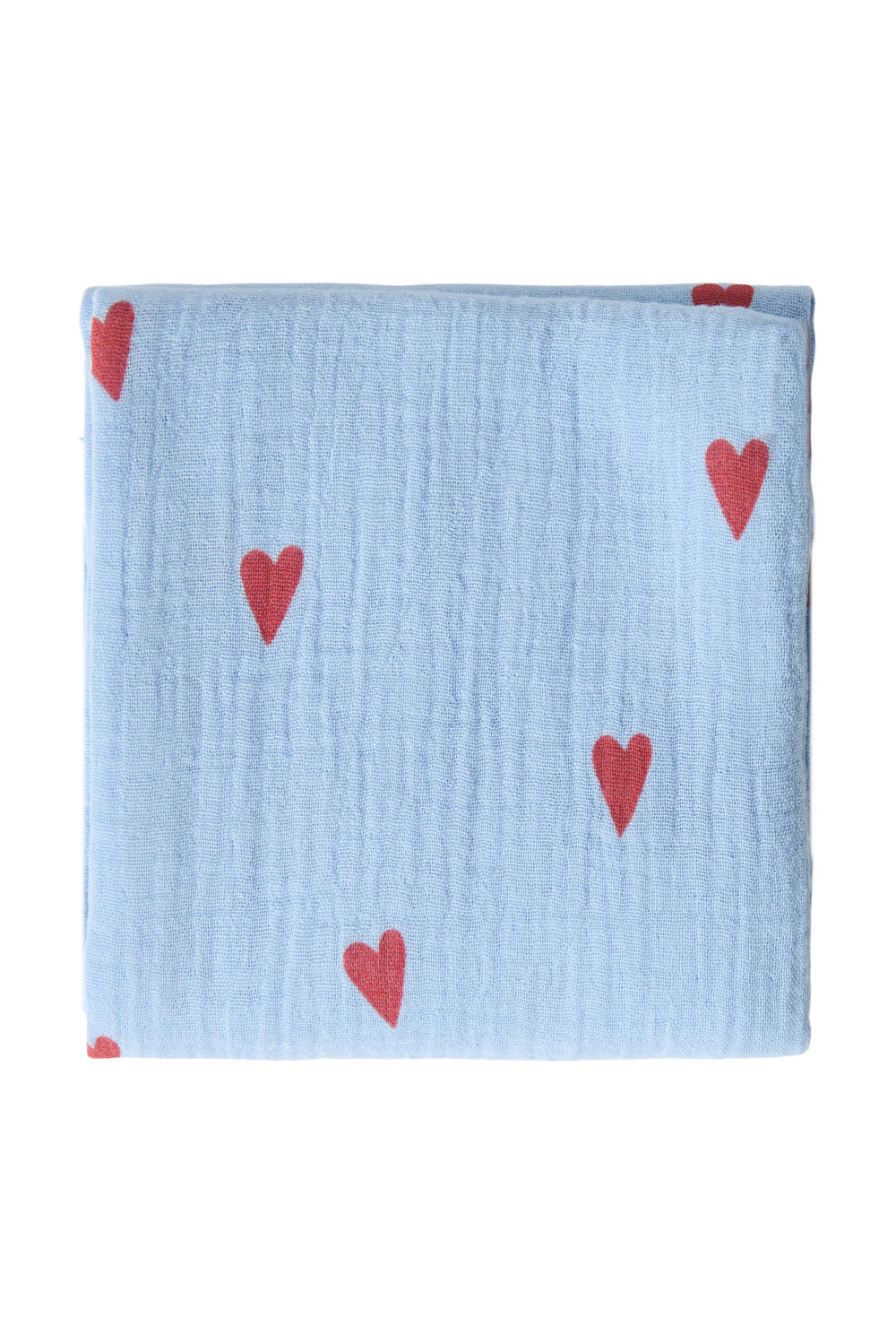 Swaddle Print Medium | Light Blue Hearts