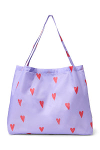 Lila Hearts Einkaufstasche