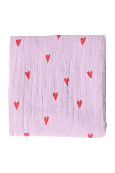 Swaddle Print Large | Purple Hearts