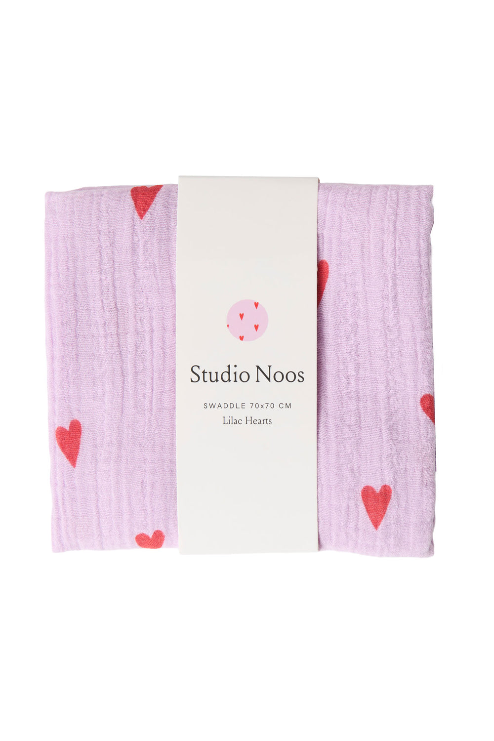 Paarse Hydrofiele Doek Met Hartjes - Medium