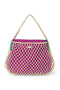 Purple-Green Reversible Insert | Natural Macramé Mom Bag with