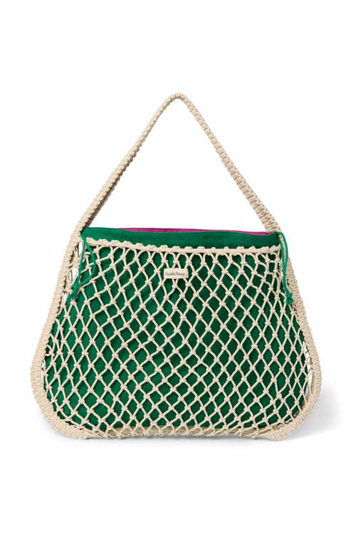 Macramé Mini Handbag Binnentas - Paars / Groen