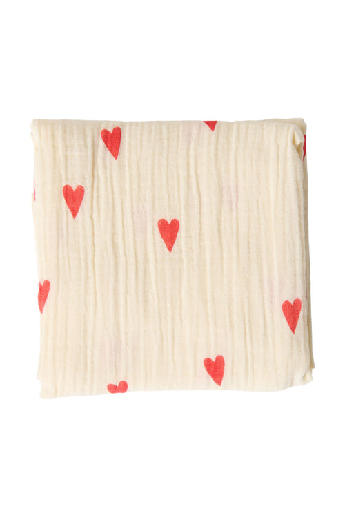 Swaddle Print Medium | Beige Hearts