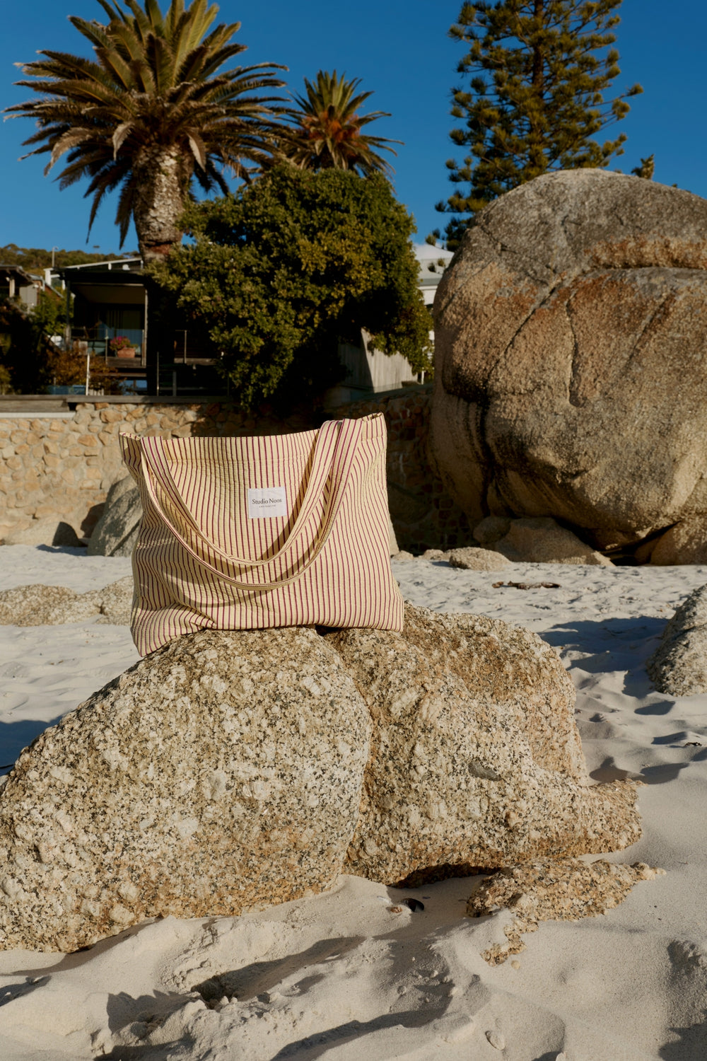 Poplin Striped Mom Bag | Gele