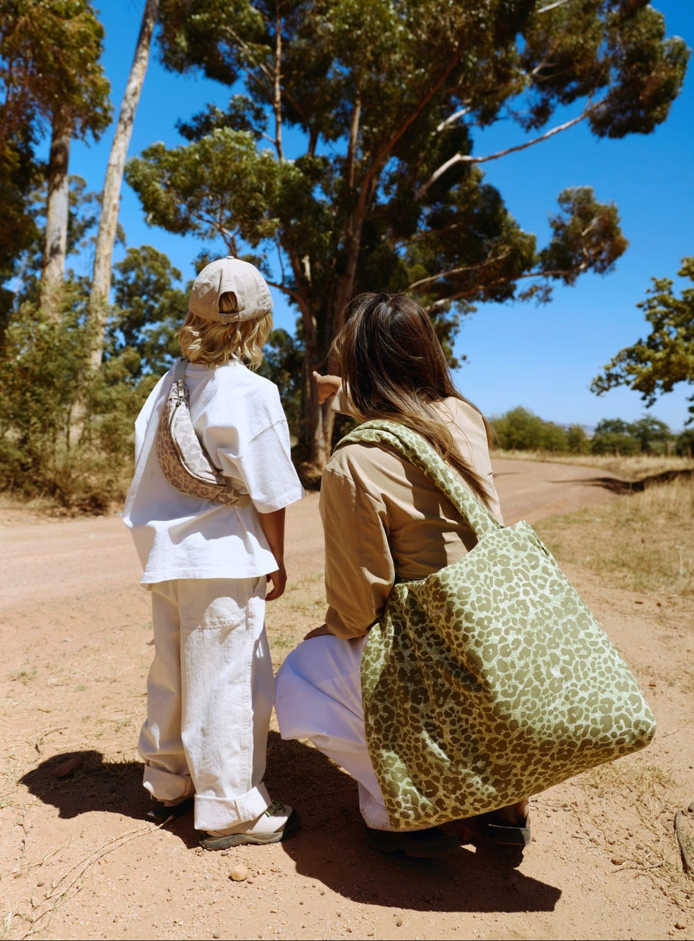 Cotton Mom Bag | Green Leopard