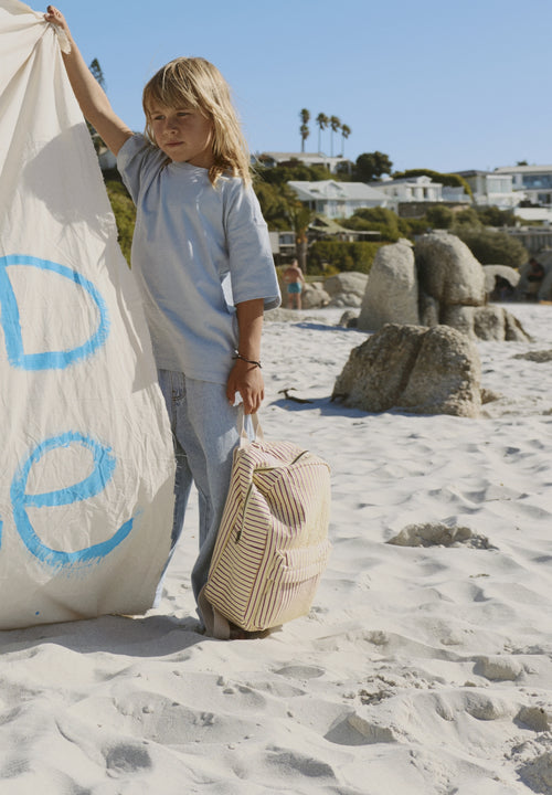 Poplin Striped Midi Sac à dos | Jaune