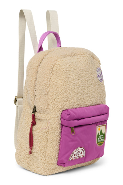 Teddy Midi Sac à dos | Ecru/Violet