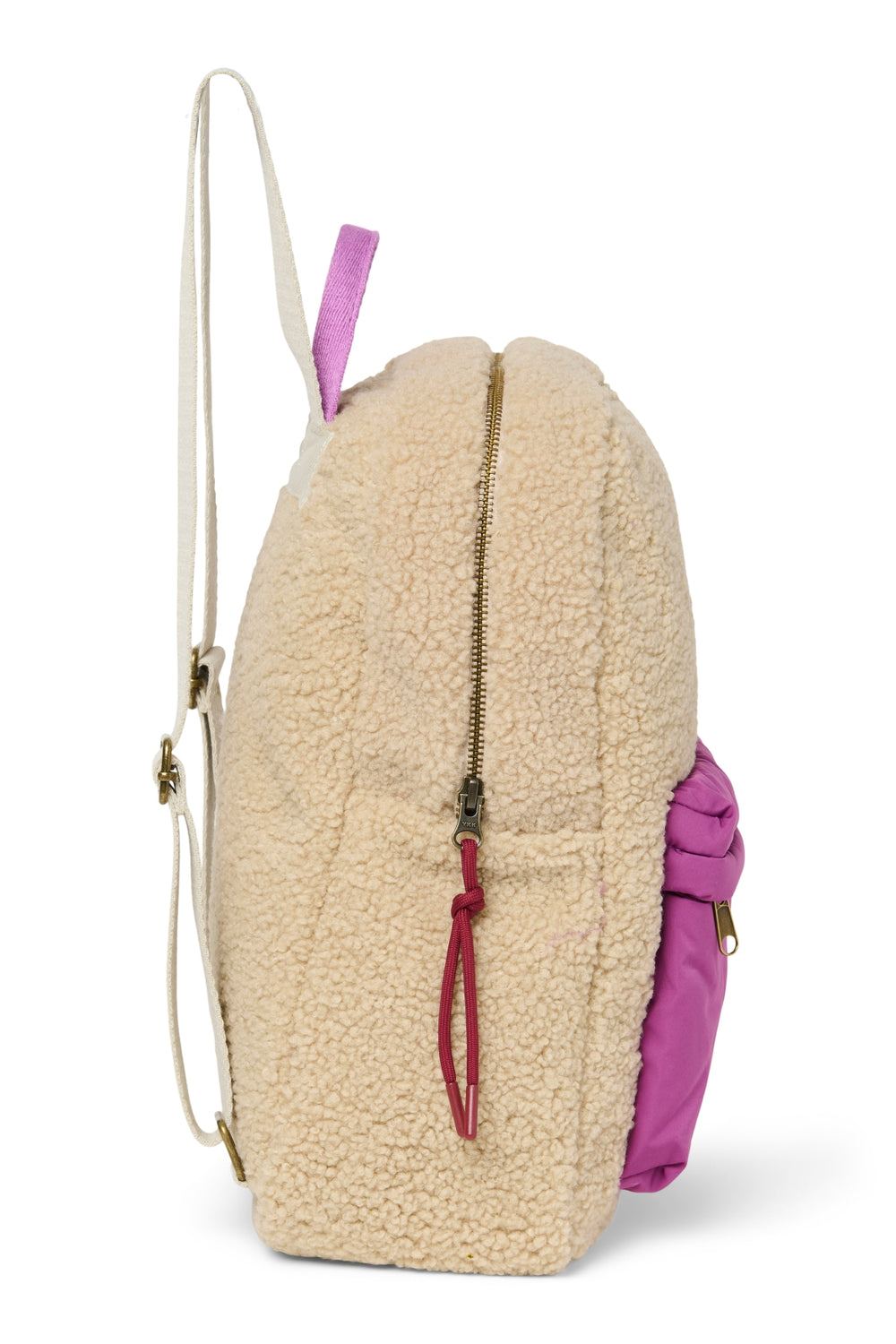 Teddy Sac à dos Midi | Ecru/Violet