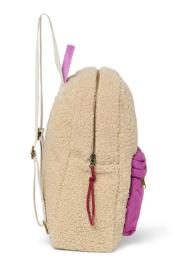 Teddy Sac à dos Midi | Ecru/Violet