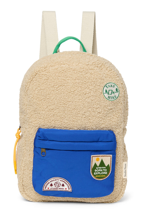Teddy Sac à dos Midi | Ecru/Cobalt