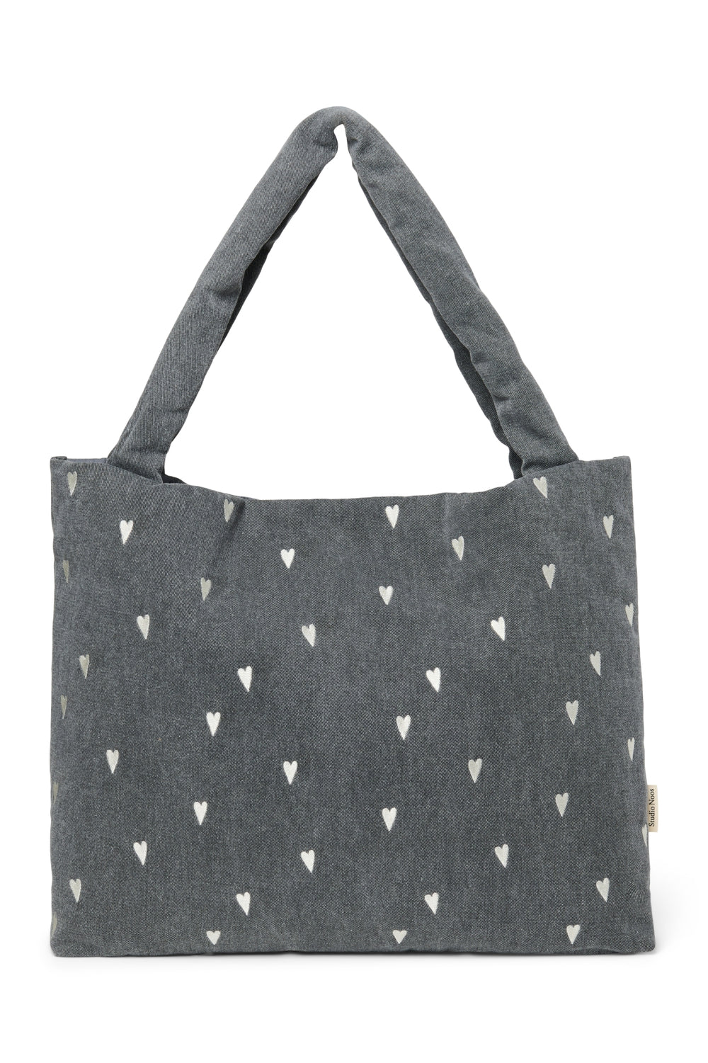 Denim Mom Bag | Grey Hearts