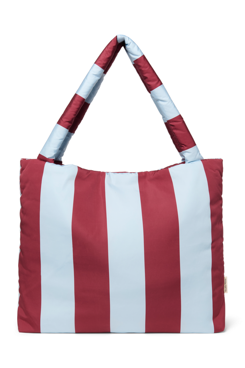 Bold Stripe Mom Bag | Bordeaux / Bleu Clair