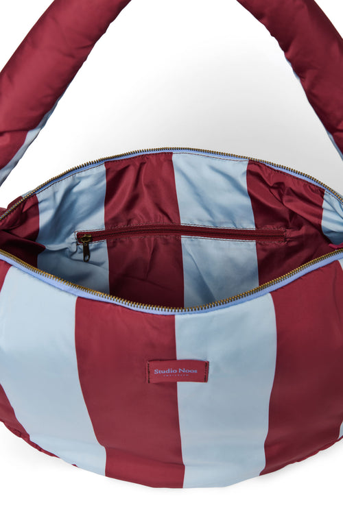Bold Stripe Sac à bandoulière | Bordeaux / Bleu Clair