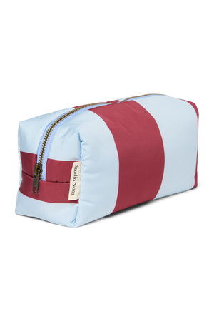 Bold Stripe Pouch | Bordeaux/Light Blue